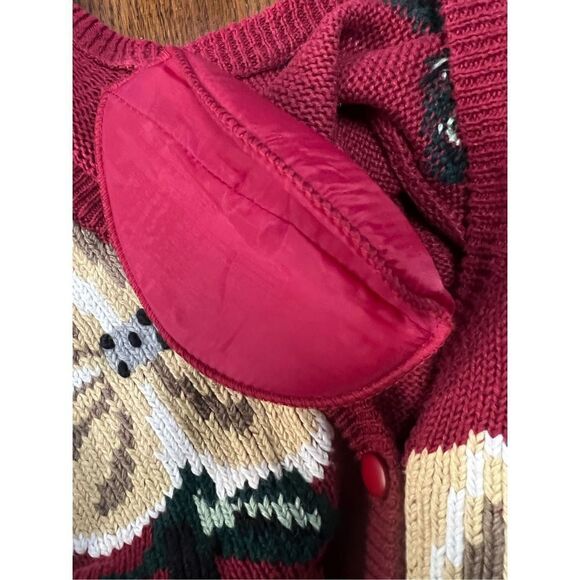 Vintage worthington petite red floral button up cardigan small - Picture 6 of 6
